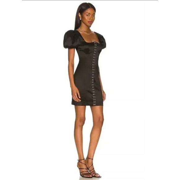 Revolve LPA Francesca Mini Dress Puff Sleeve Mini Dress in Black - Picture 2 of 8